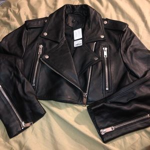 Cropped Leather Jacket